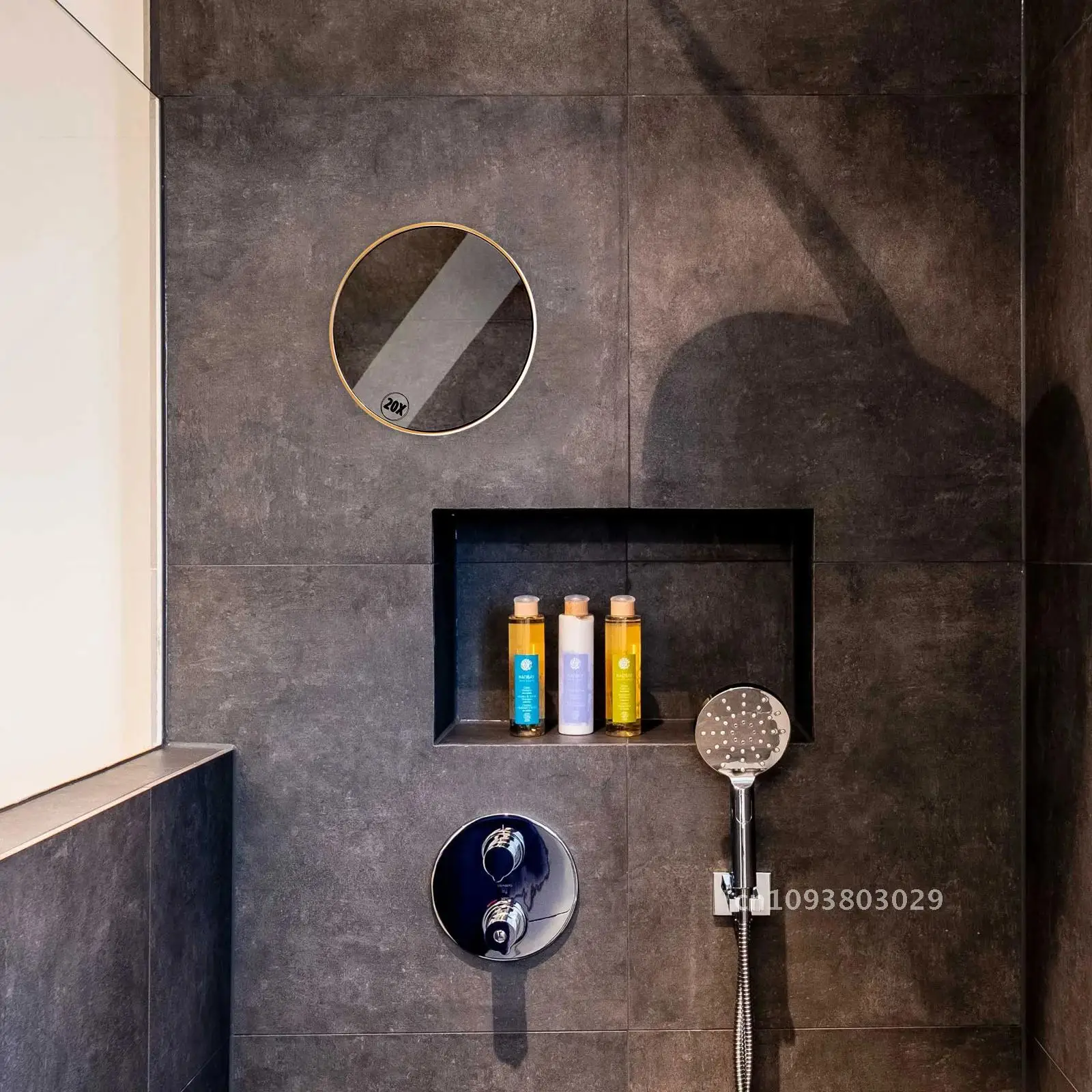 Magnified Mirror Shower for Shaving Suction Cup Home Decorate Stool Round Makeup Vanity Beauty Portable