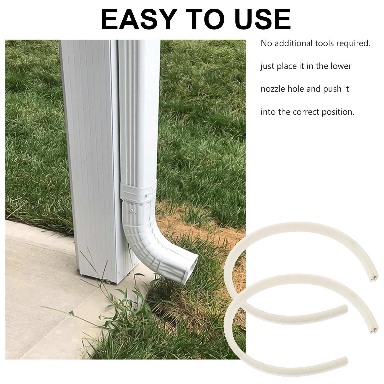 

2pcs Downspout Safety Caps Garden Guttering Rubber Sleeve For Kids Pets Protection Sharp Edges Cover Drainage Extension Home