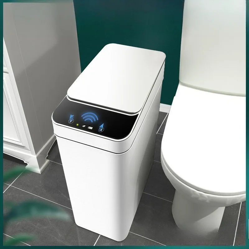 Automatic Sensor Trash Cans Smart Plastic Trash Bin Luxury Bathroom Litter Bins Large Capacity Living Room Kitchen Dustbins