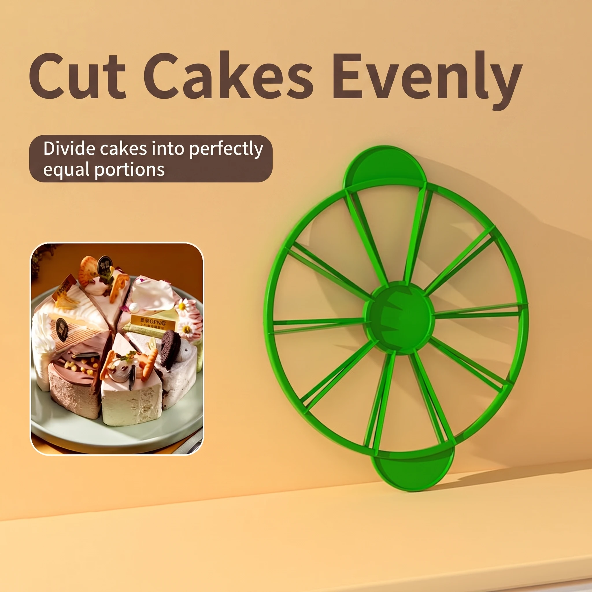 1Pcs Slices Cake Equal Portion Cutter Round Bread Cake Mousse Divider Slice Marker Baking For Household Kitchen Utensils Tools