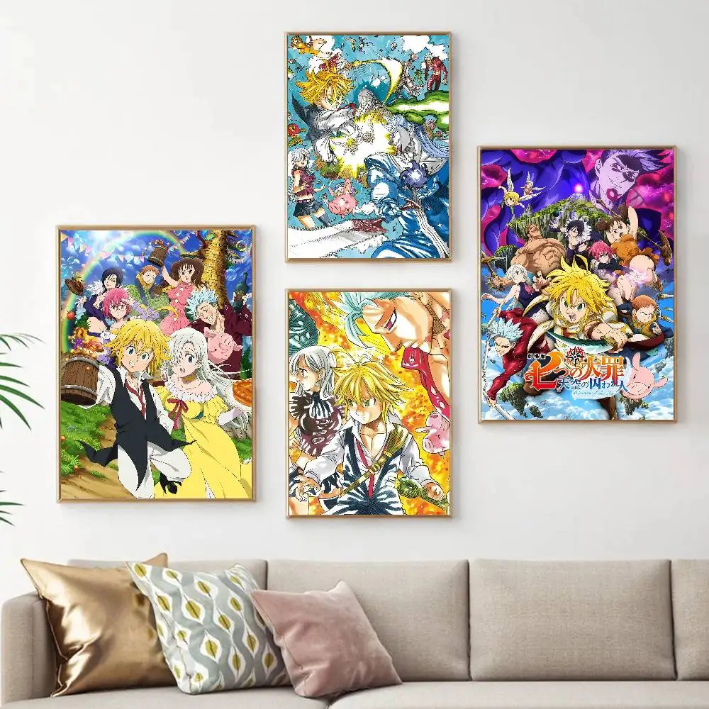 Movie THE Seven Deadly Sins Anime Wall Art Print Poster Japanese Art Exhibition Decorative Painting Modern Home Decor Unframed