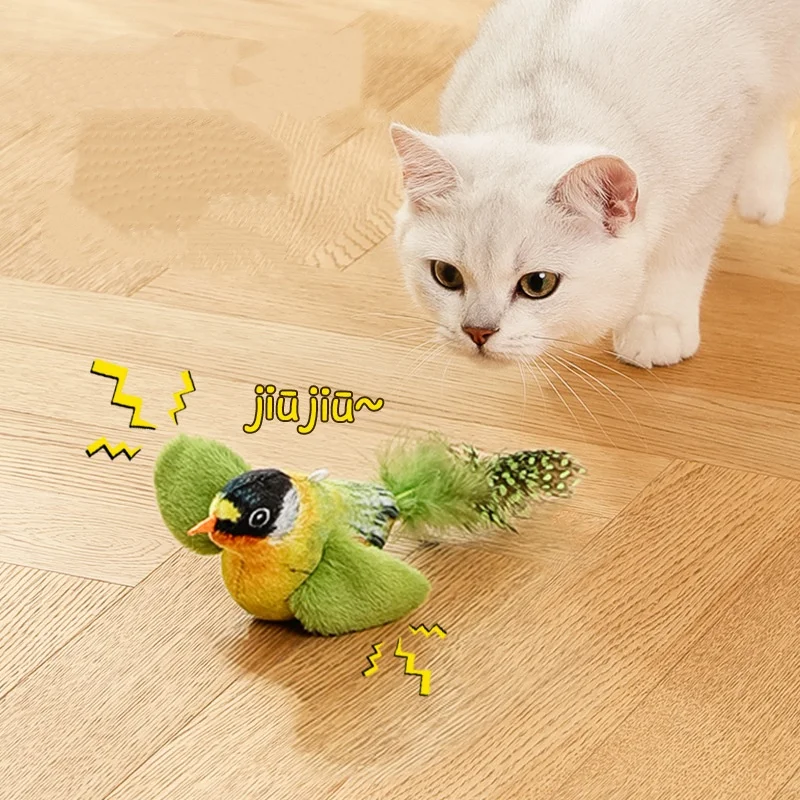 لعبة دعابة القط التفاعلية الطيور المقلدة مع نعناع البري الصار هريرة معلقة لعبة باب الريش للقطط #2