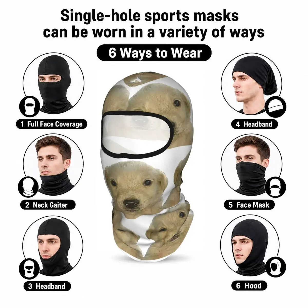 Jotchua Meme Jotchua Dog Breathable Thin Balaclava Full Face Mask Sun Protection Neck Gaiter For Motorcycle Fishing Outdoor - view 5