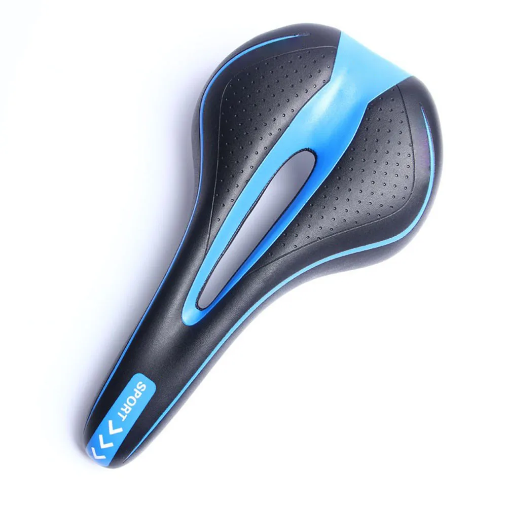 Bike Saddle Comfortable Shockproof Seat Cycling Cushion Lightweight Firmness Road Mountain Racing Bicycle Accessory Black Blue