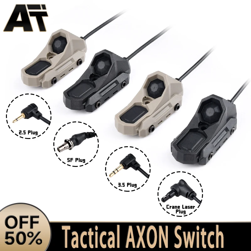 

WADSN AXON Tactical Switch Dual Function Pressure Button For M-Lok Picatinny Rail SF M600 M300 PEQ Airsoft Weapon Scout Light