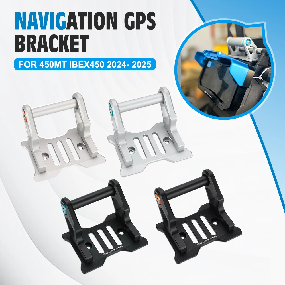 

2025 For CFMOTO 450MT 450 MT 2024 Motorcycle Accessories CNC aluminum GPS Phone Holder Stand Navigation New Extension Bracket
