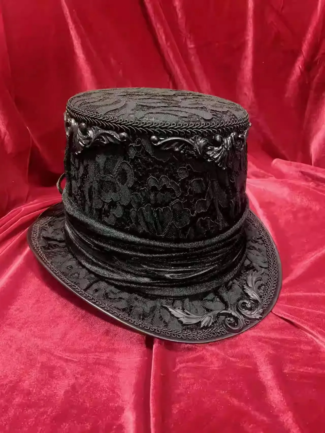 جنون تأثيري حتر Steampunk قبعة هالوين تأثيري قصر رائع القوطية نمط مرحلة الأداء الدانتيل قبعة