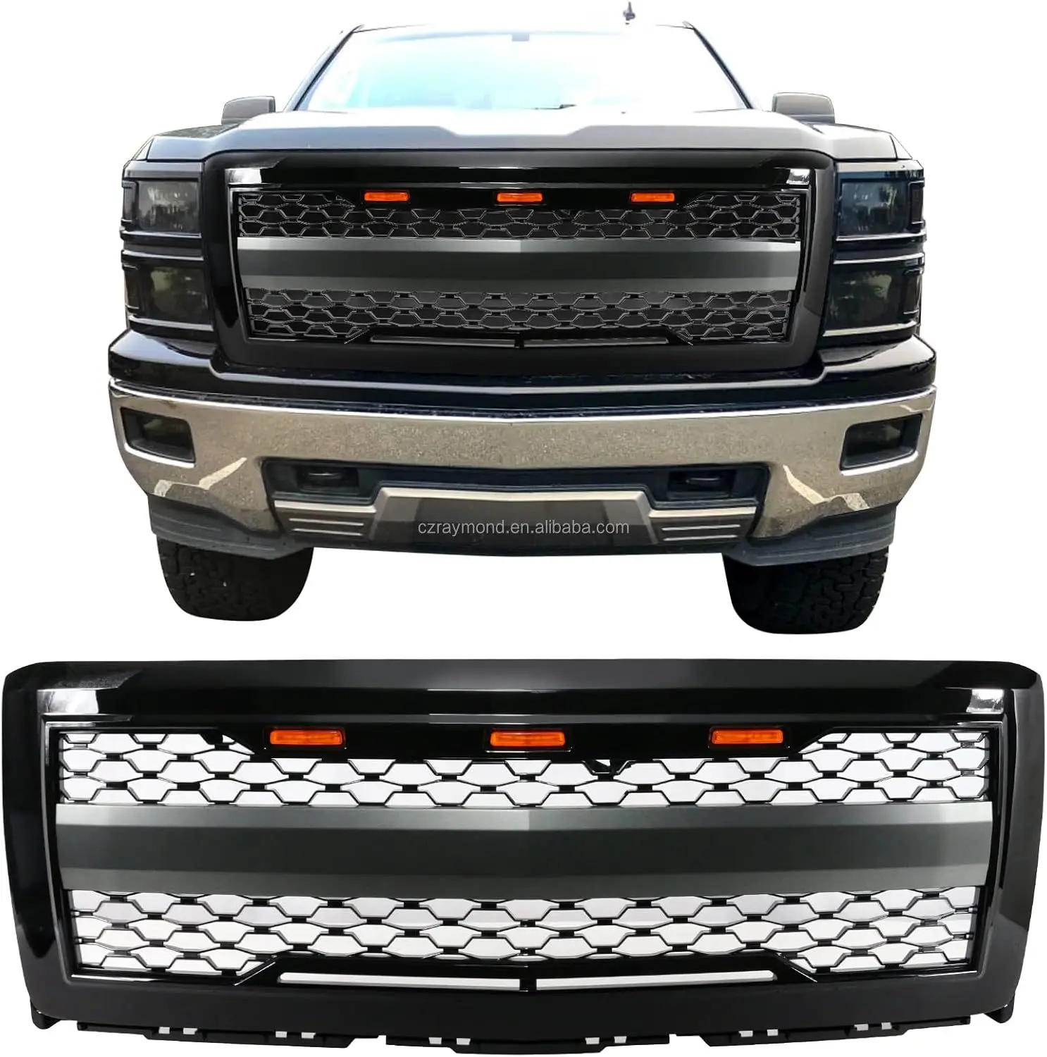 Raymond Oem Odm Custom Auto Parts ABS Front Led Grille For Chevy Chevrolet Silverado1500 2014-2018 Car Grill