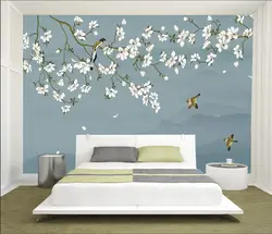 Customized wallpaper Chinese hand-painted plum blossom mural home decoration living room bedroom corridor flowers 3d wallpaper