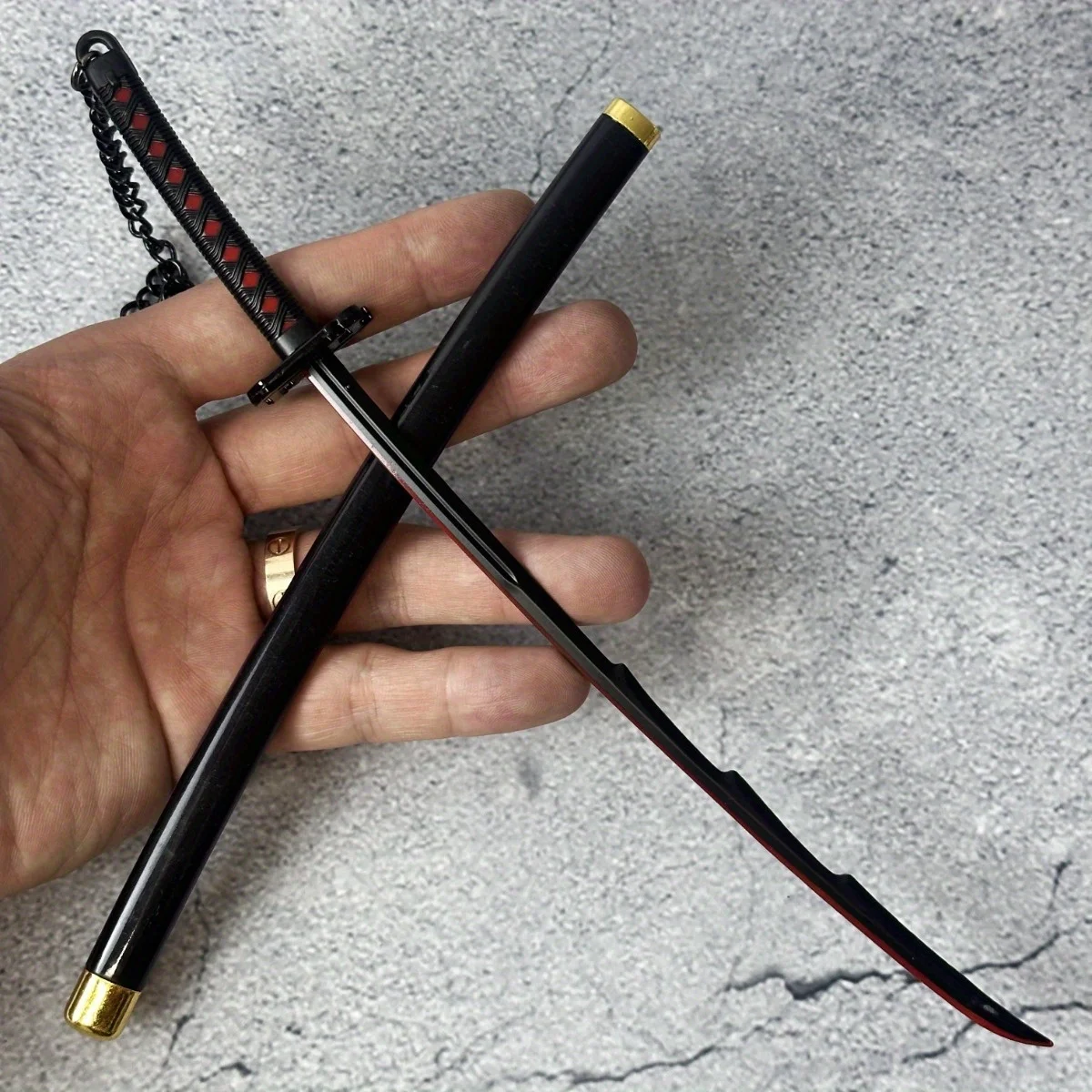 10 pouces Anime eau de javel Katana Aizen métal Ninja couteau lame Kurosaki Ichigo fausse épée taille réelle japonais Katana samouraï sabre cadeau