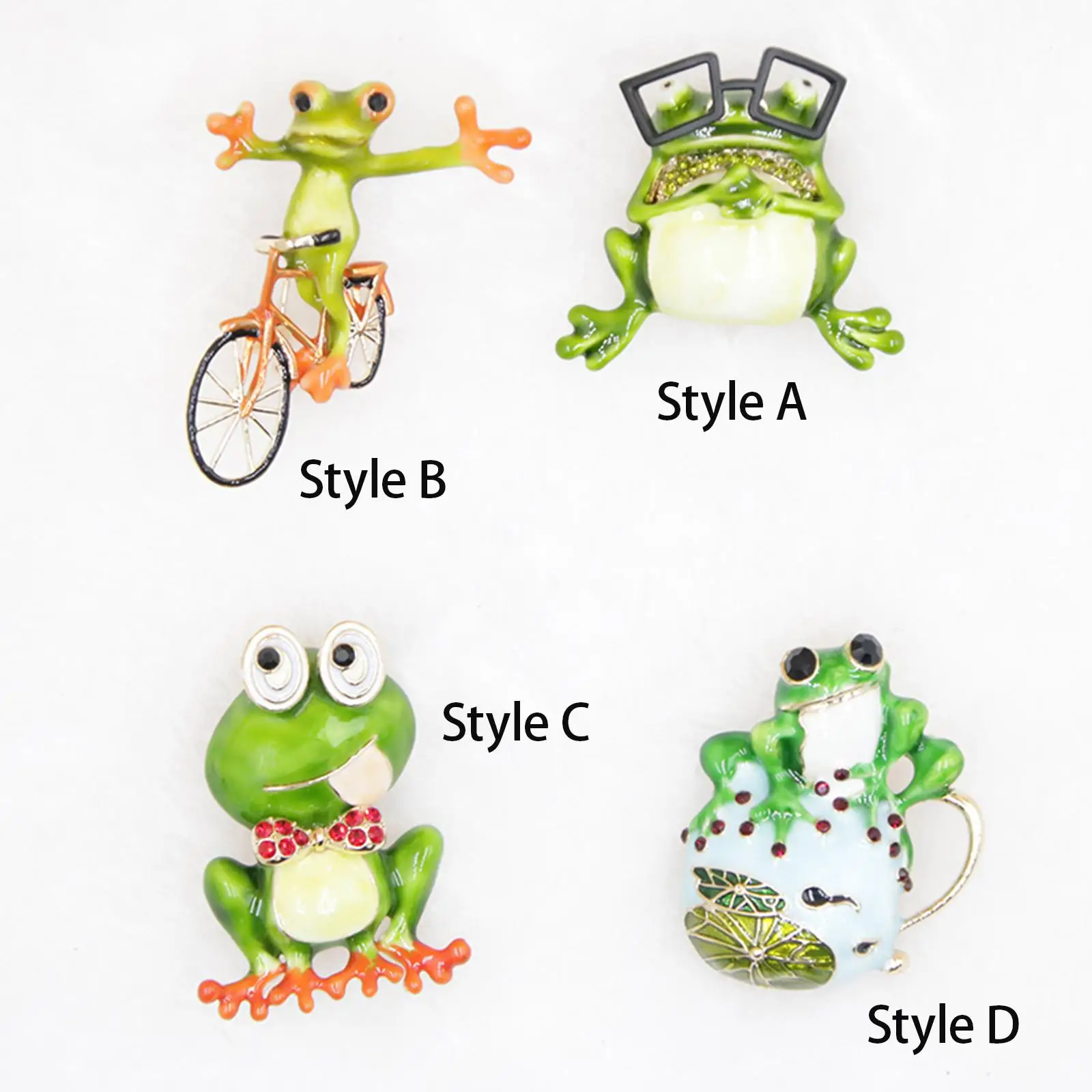 2-6pack Cute Frog Brooch Hat Clothes Decoration Accessories Enamel Jewelry for