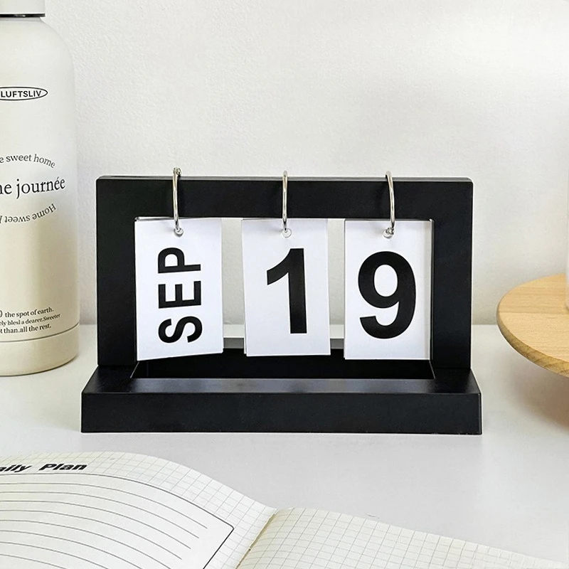 Light Luxury Flip Calendar Desk Calendar Decoration Home Living Room Entrance Hall Office Desk Wine Cabinet Decoration