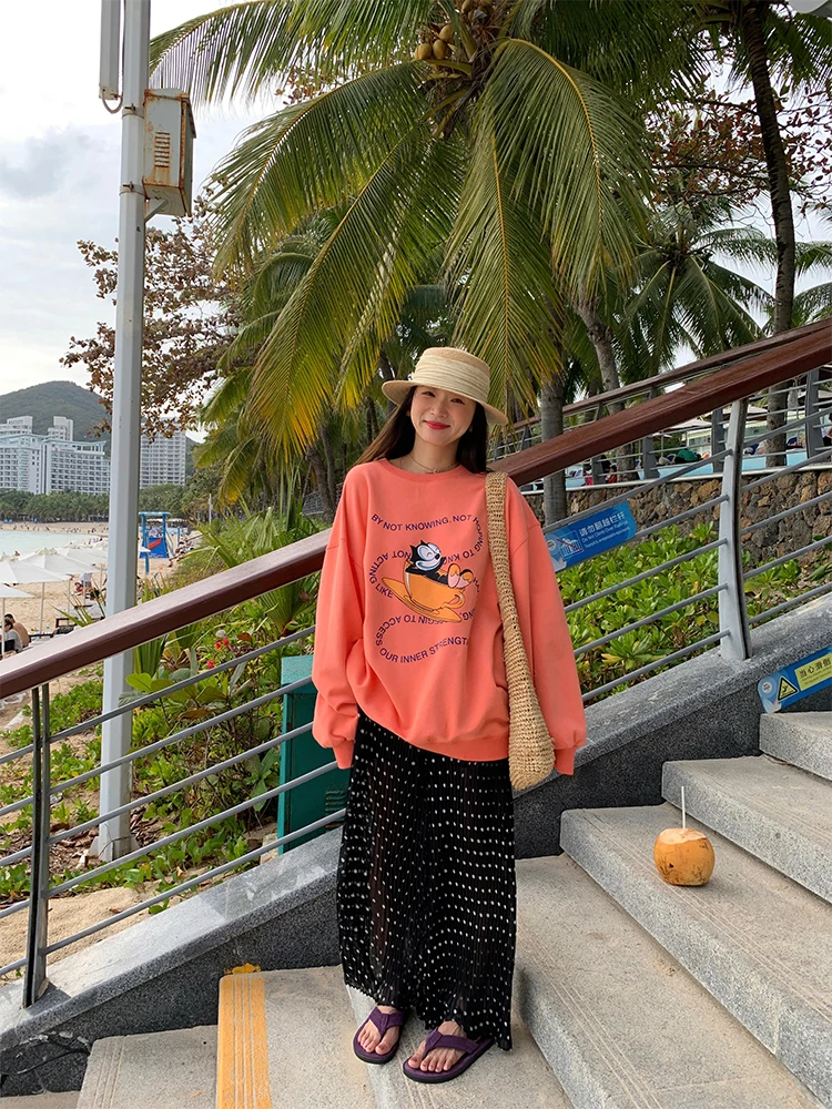 Bla Polka Dot Hose mit weitem Bein, Rock für Damen, Frühling 2022, locker sitzende Hose mit hoher Taille, Polyesterfaser, Freizeithose