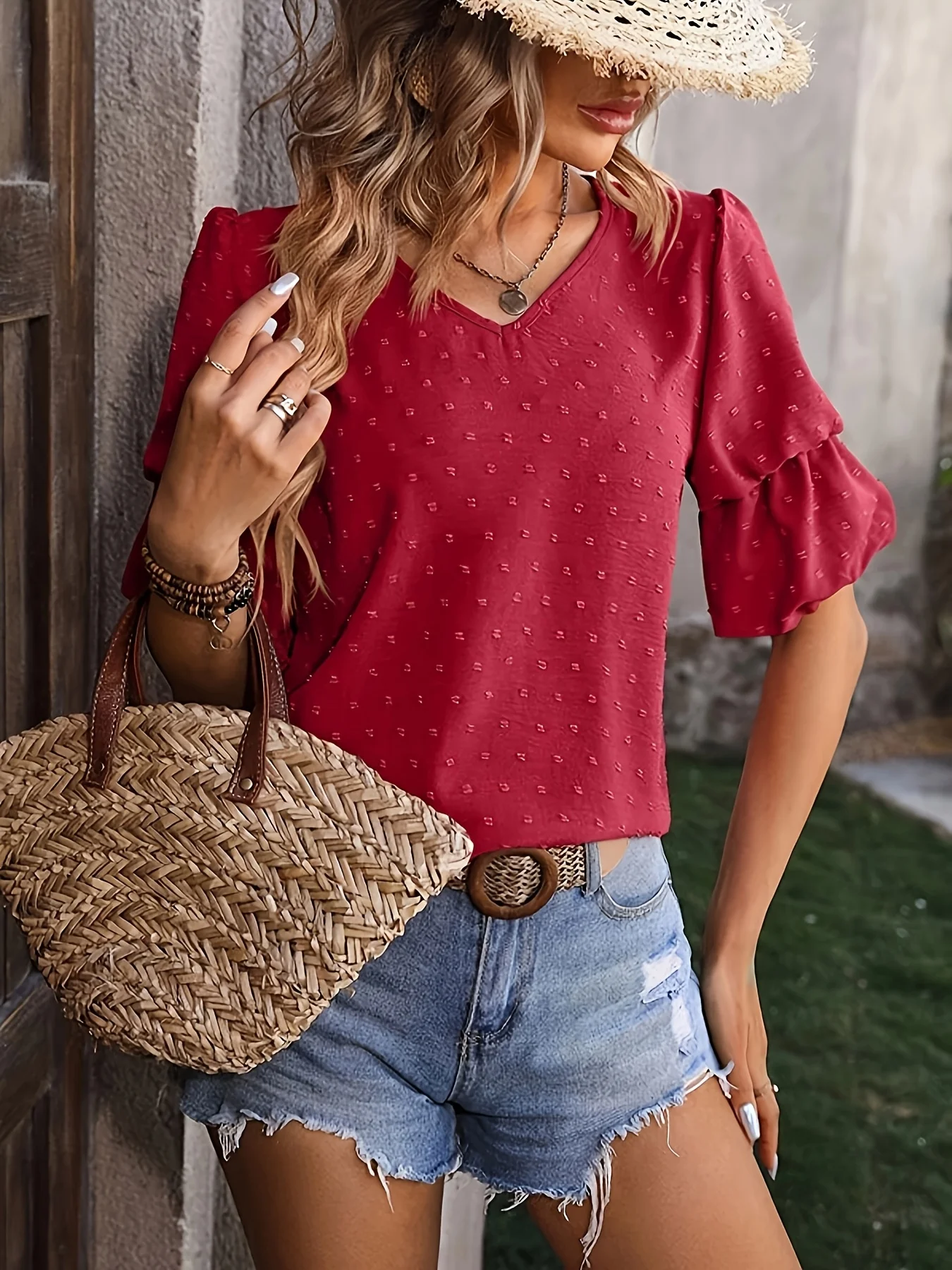 

Красная женская рубашка больших размеров, летняя шикарная элегантная рубашка, повседневная женская модная рубашка Красная