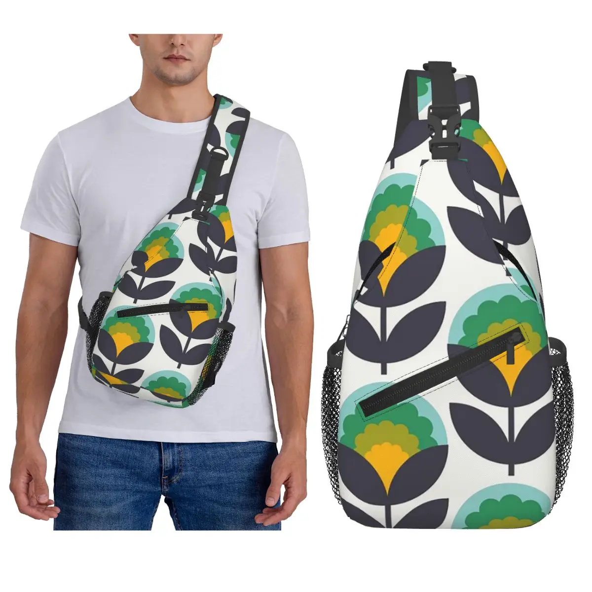 

Orla Kiely с цветочным принтом и скандинавскими цветами, нагрудная сумка, мужской рюкзак через плечо, нагрудная сумка, дорожный походный рюкзак, сумка на плечо
