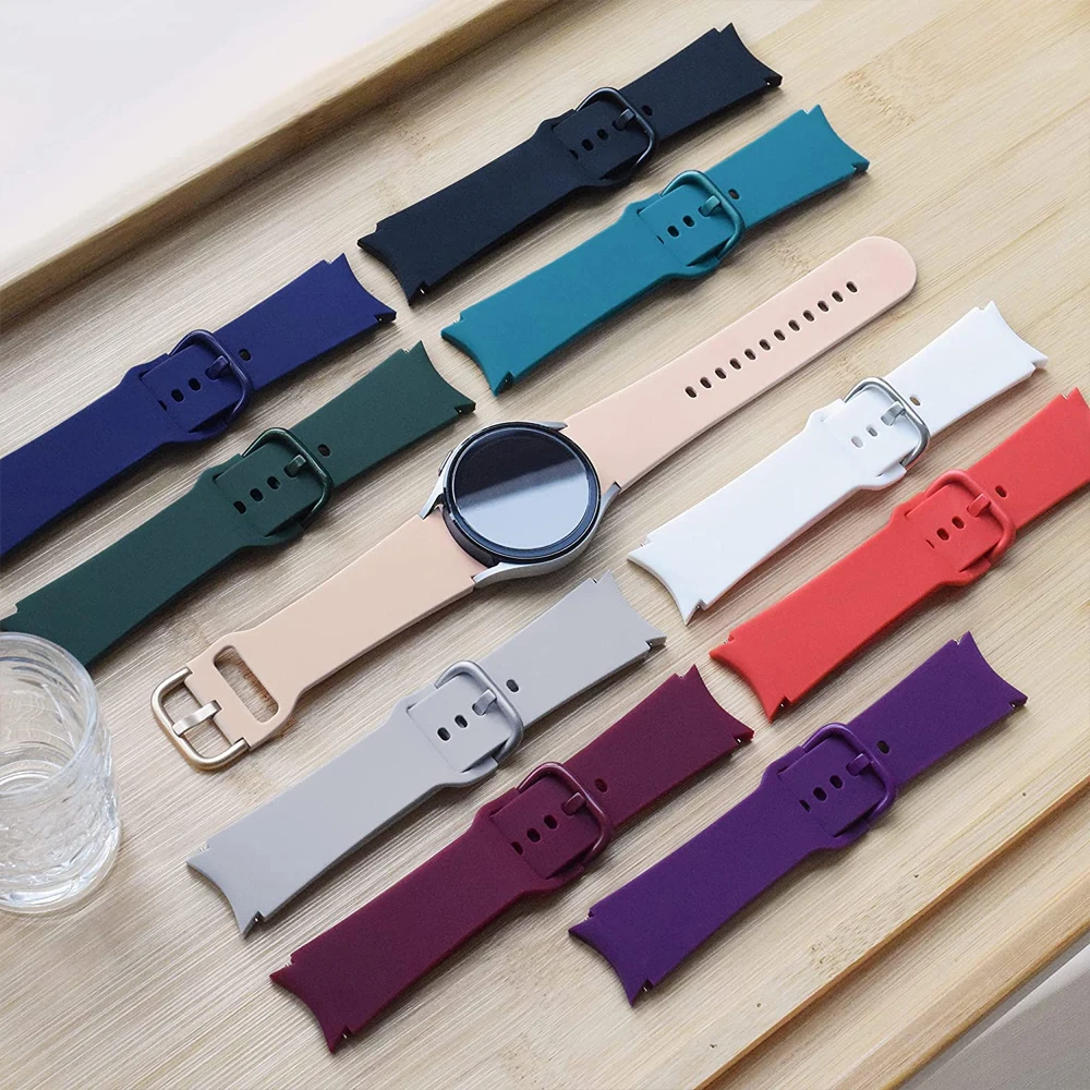 For Samsung Galaxy Watch 6 strap 44mm 40mm 6 classic 47mm 43mm 45mm No Gaps Silicone Bracelet correa Galaxy Watch 4/5 pro Band