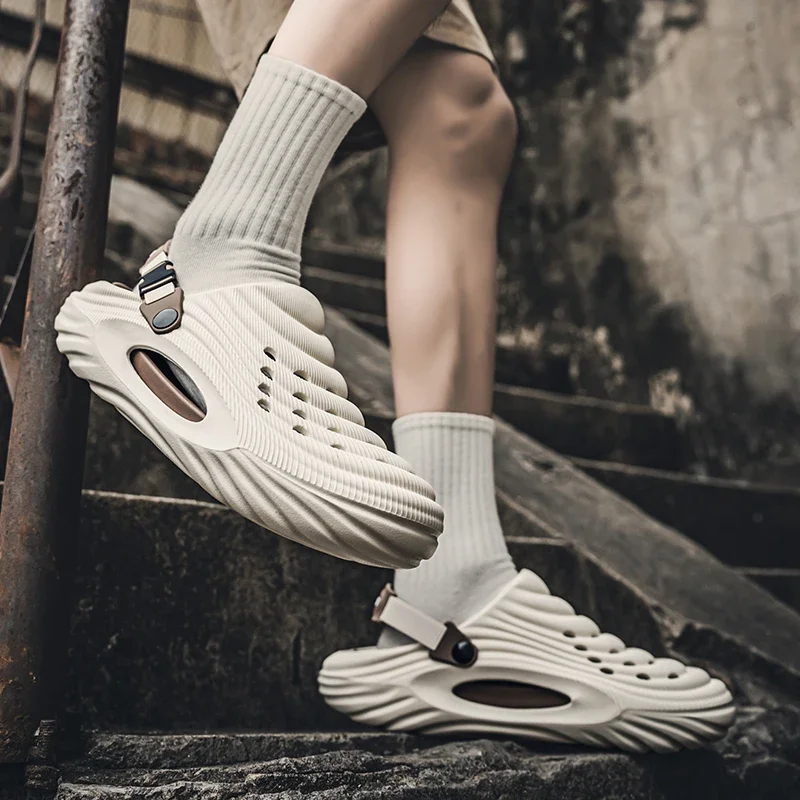 Pantoufles pour hommes conduite été hommes Massage pantoufles diapositives intérieur extérieur sandales plage chaussures décontractées sandales en noix de coco