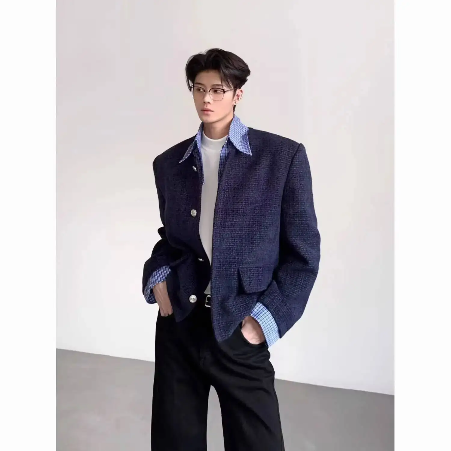 Herren-Straßenjacke, hochwertiger, modischer Baumwollstoff im Hongkong-Stil, beständig gegen Tragen und Kälte