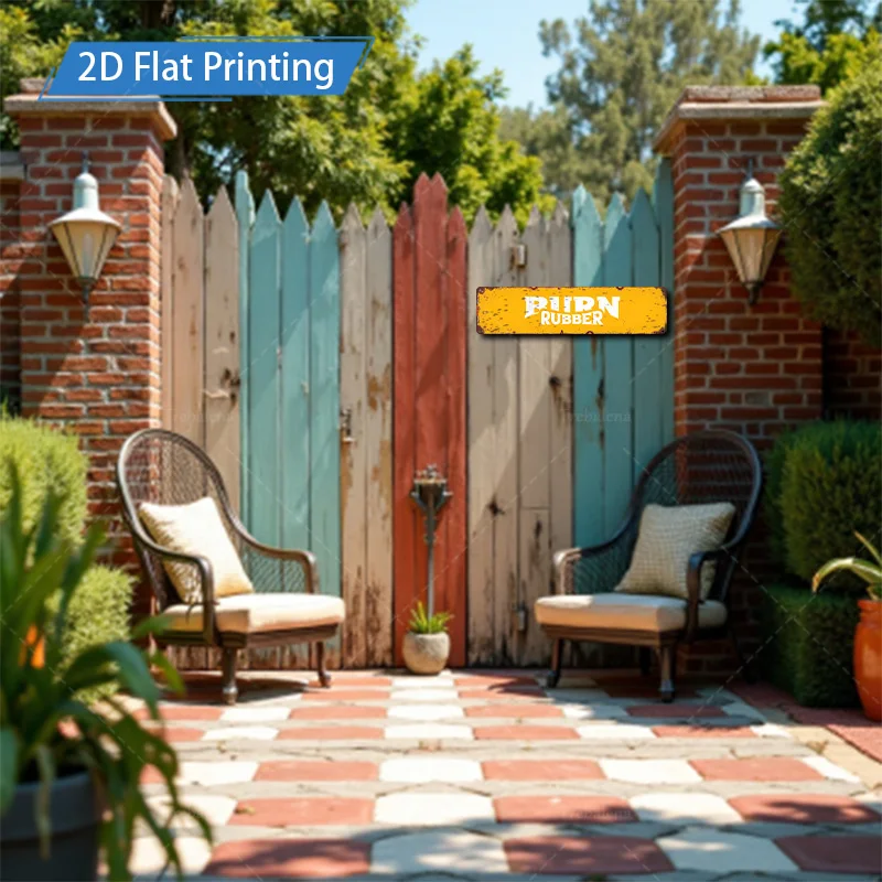 1 قطعة علامة معدنية ، 4x16 بوصة "علامة معدنية عتيقة "مطاط حرق" لديكور المرآب ، فن جداري على الطراز الريفي"