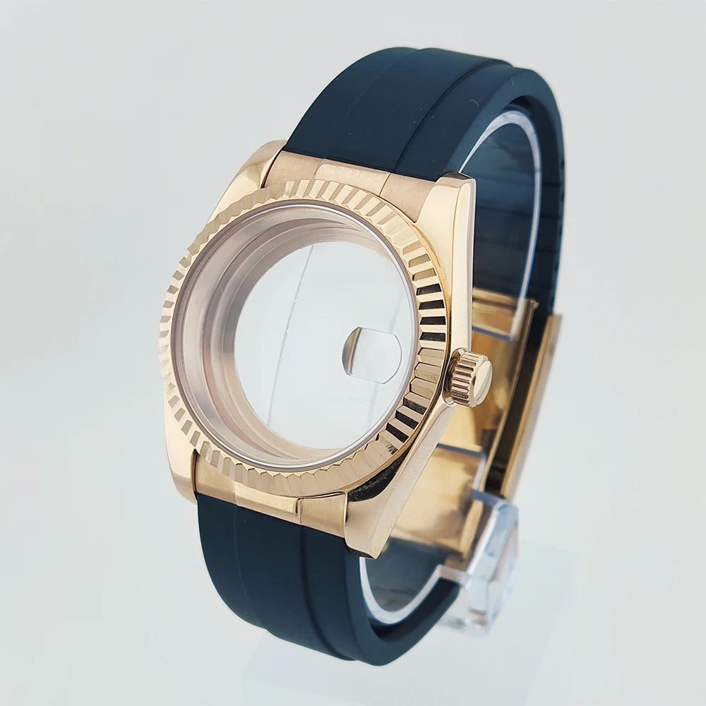 36mm/39mm NH35 Case Watch Case Sapphire Glass For nh35 nh36 Movement Waterproof 28.5mm Dial Rubber Strap Watch Parts