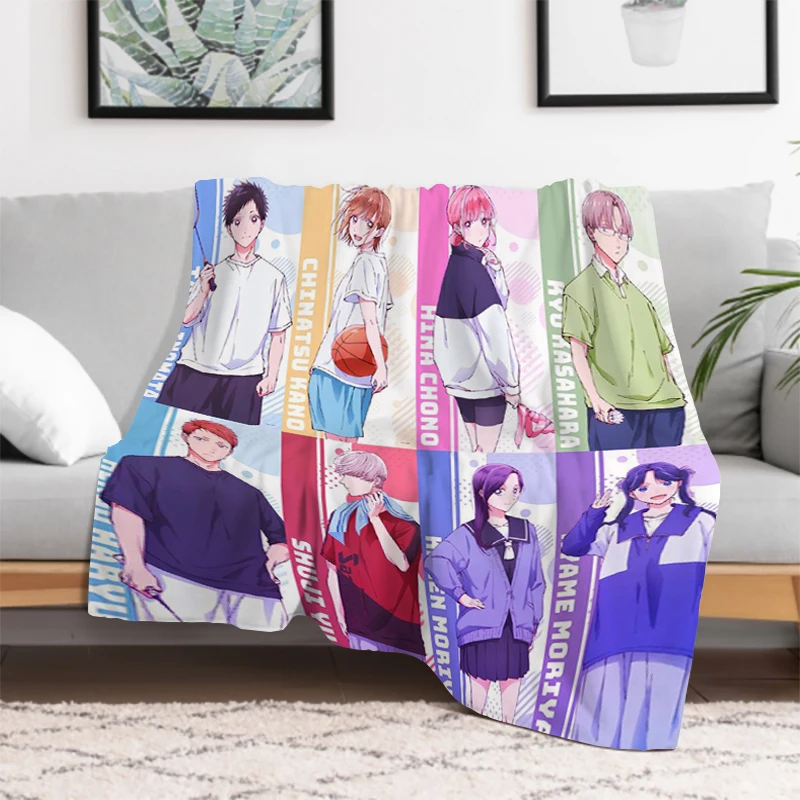 

Blue Box Anime Cartoon Blanket Plush Nap Sofa rug for Living Room Warm Office Bedroom Birthday Home Travel Kid Gifts