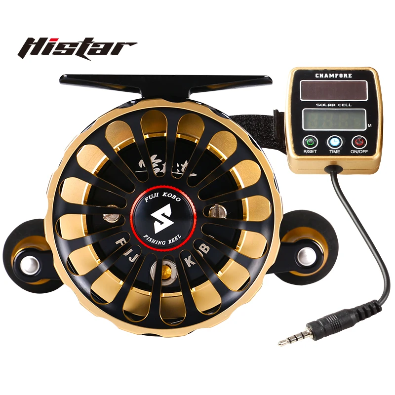 HISTAR Long Casting 3.6:1 Ratio 8+1 BB Metal AlloyBody Slow Descent Backlight Digital LED Raft Fishing Reel