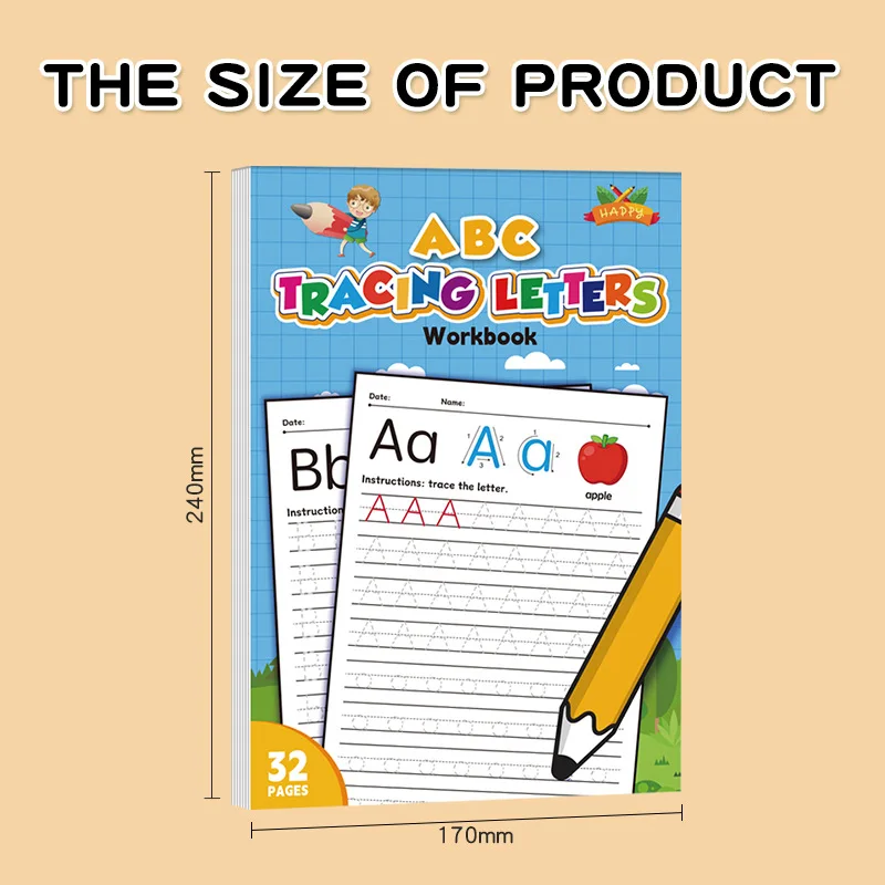 26 Alphabet Tracing Letter Workbook Handwriting Exercise Book for Preschool Children Letter Skills Development Calligraphy