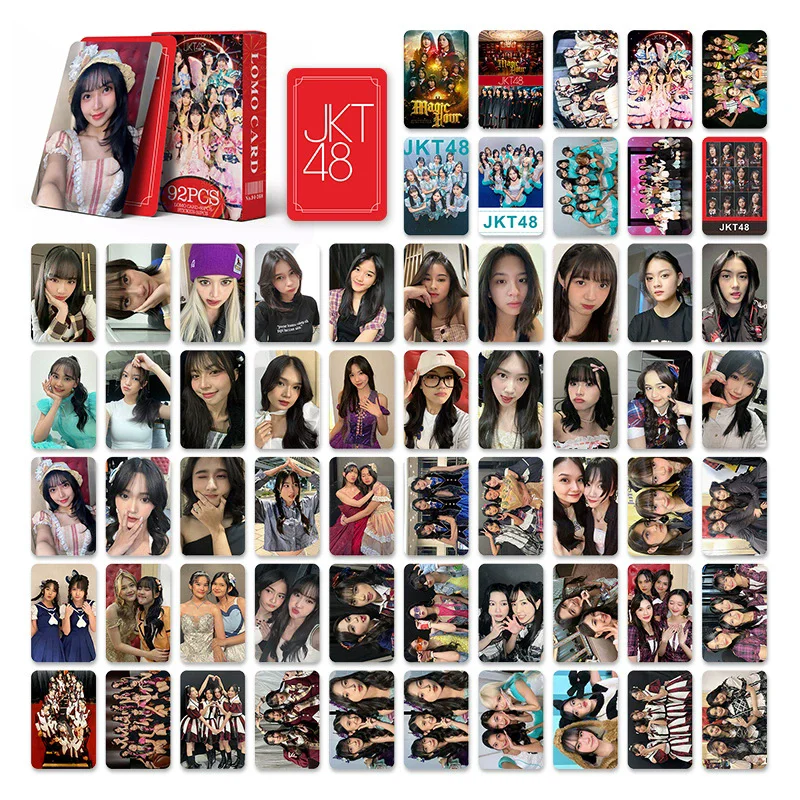 92 Pçs/set JKT48 Laser Lomo Cartão - Indonésia Girl Group Holográfico Photocard Com Adesivos Fãs Presente