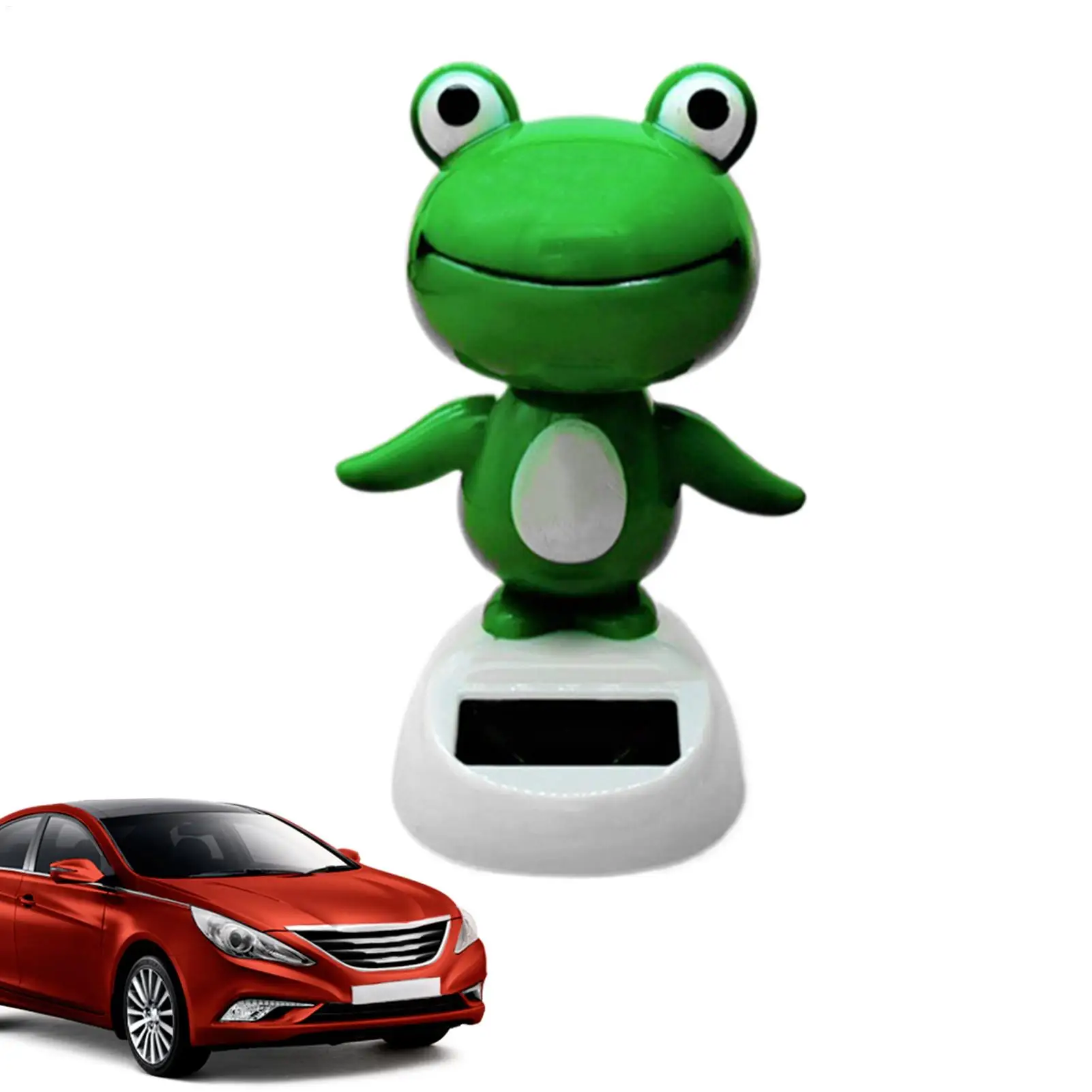 Solar Powered Car Dash Toys Solar Animated Shaking Frog Dashboard Wobble Head for Car Dashboard Decoration