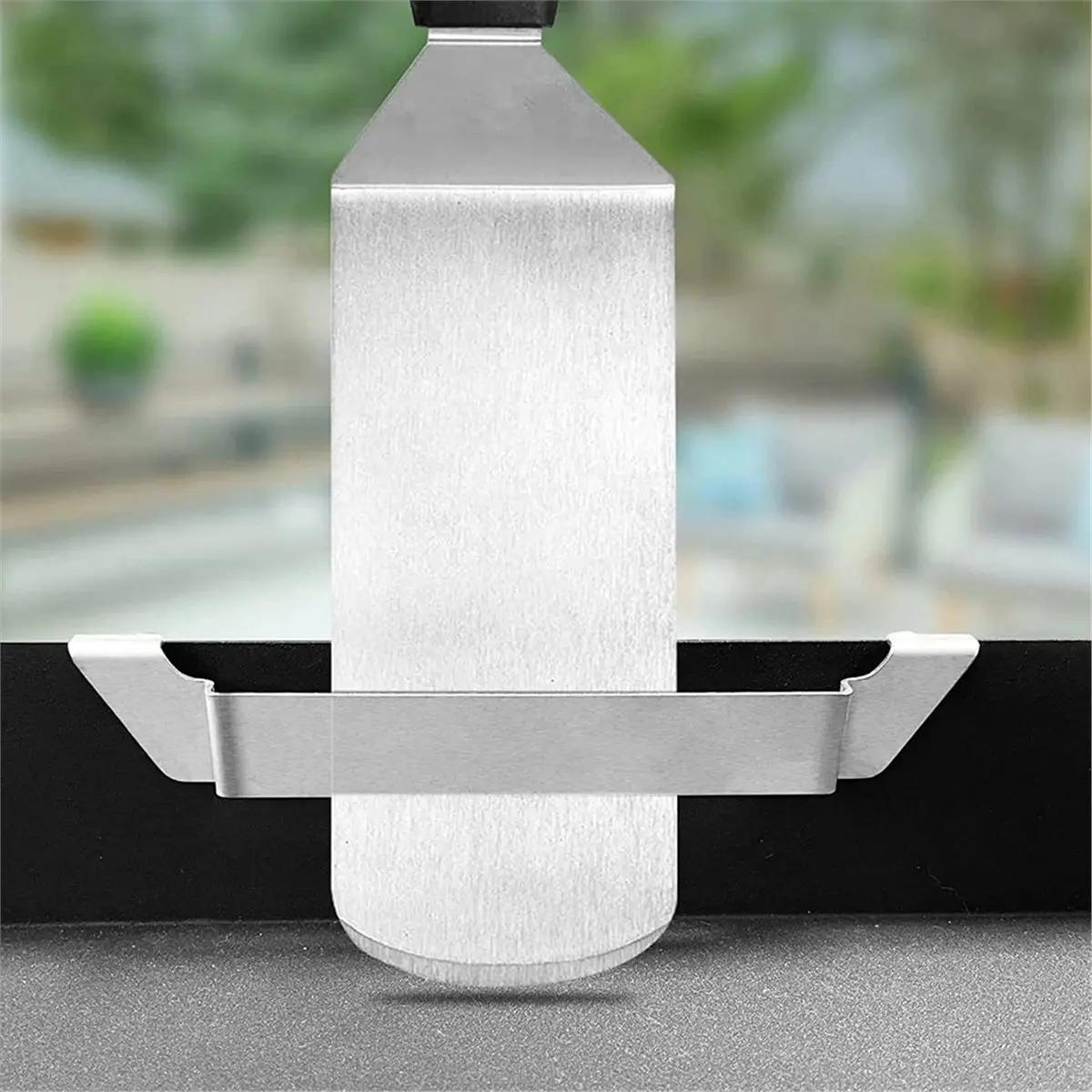 2Pcs Stainless Steel Griddleatula Holder Griddle Tool Holder Barbecue Tool for Long Spatula, Slotted Spatula