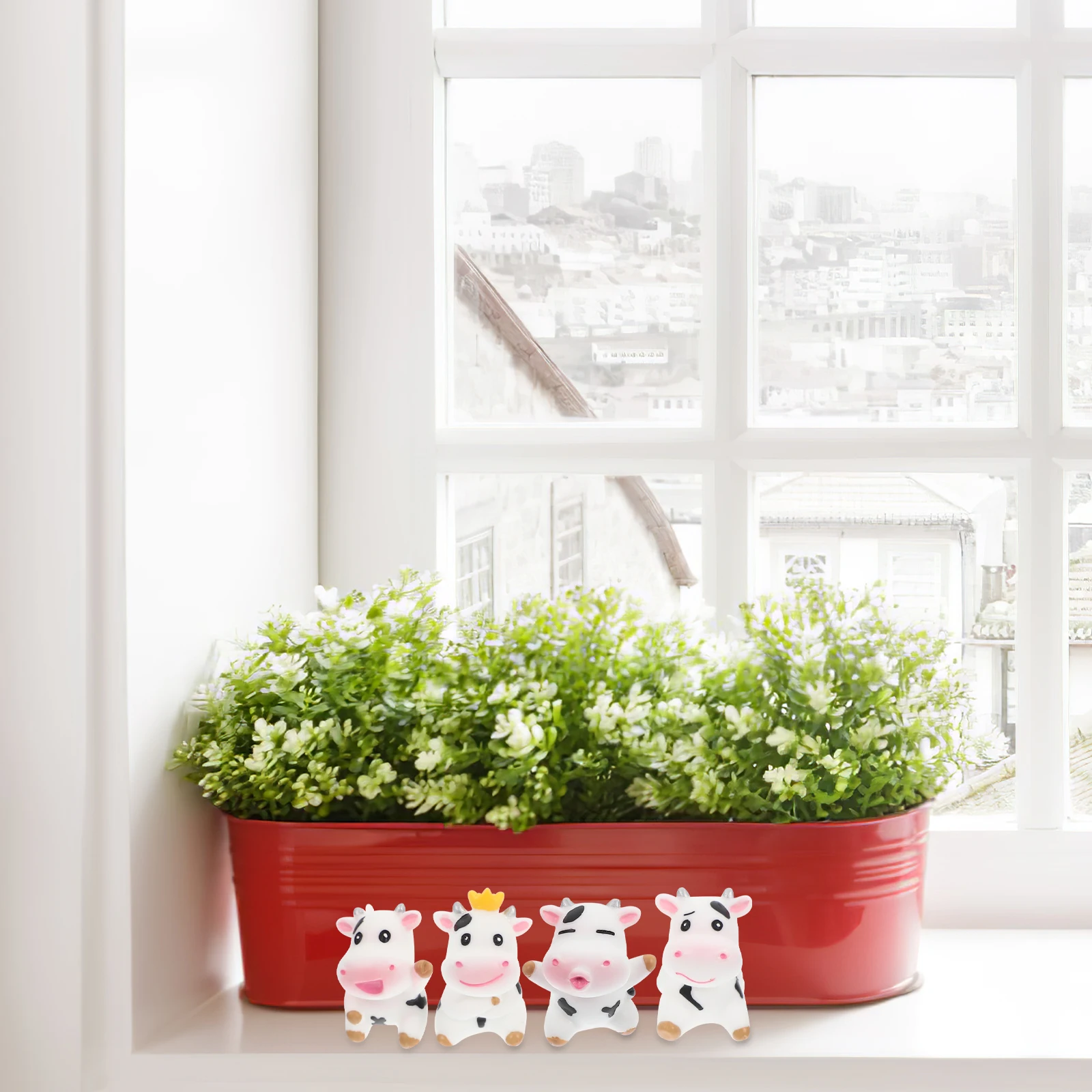 

8pcs Miniature Cow Figurines Resin Craft Dairy Cows Garden Decorations For Lawn Micro Landscape Ornament Animal Statues