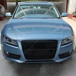 For Audi A5 S5 B8/8T 2008-2012 Front Bumper Grille Honeycomb Sport Styling Mesh Racing Grills Gloss Black Body Kits