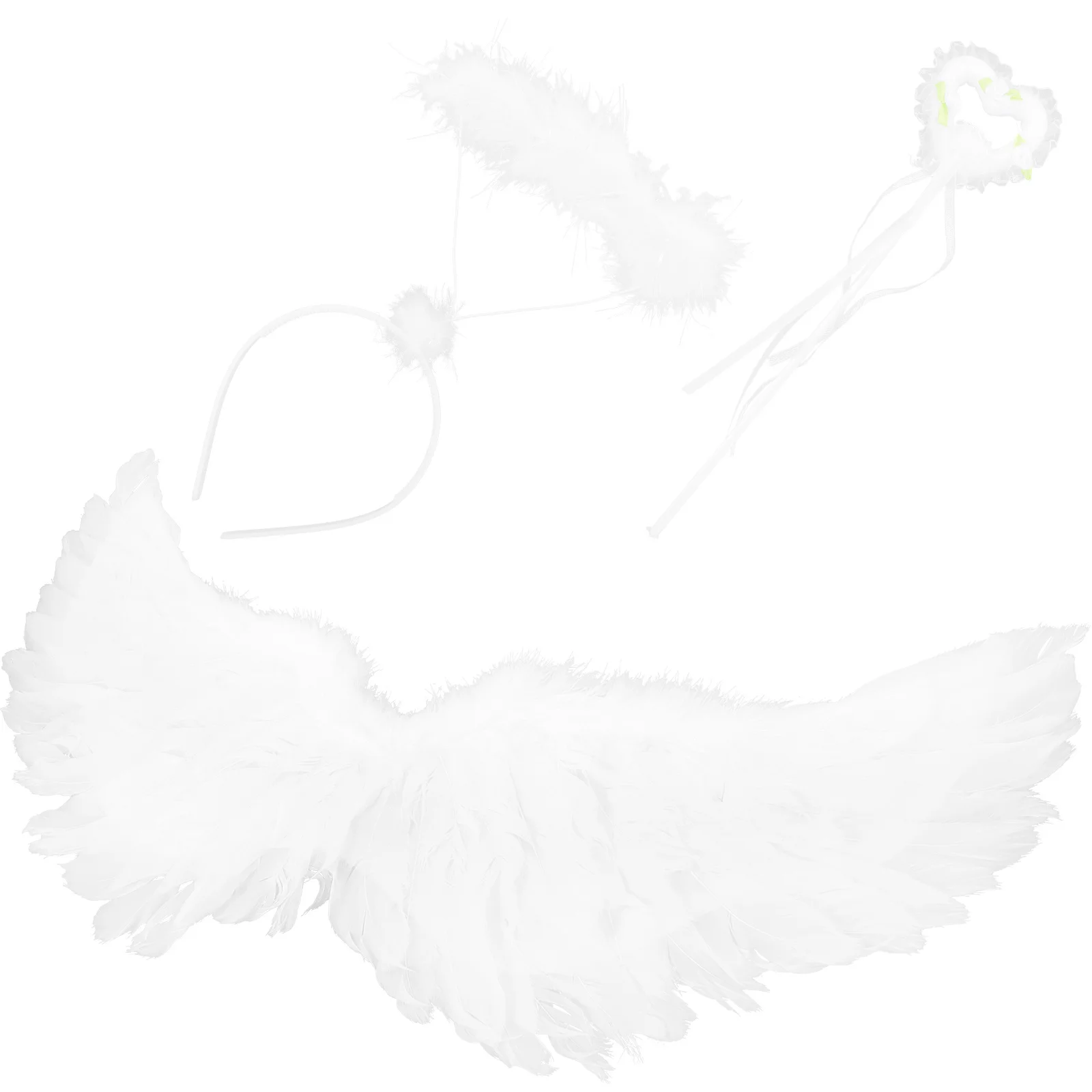 

1Set Angel Wing Prop Kids Cosplay Costume Fairy Wing Set Lightweight Fairy Wand Headband Cosplay Headband Costume Props