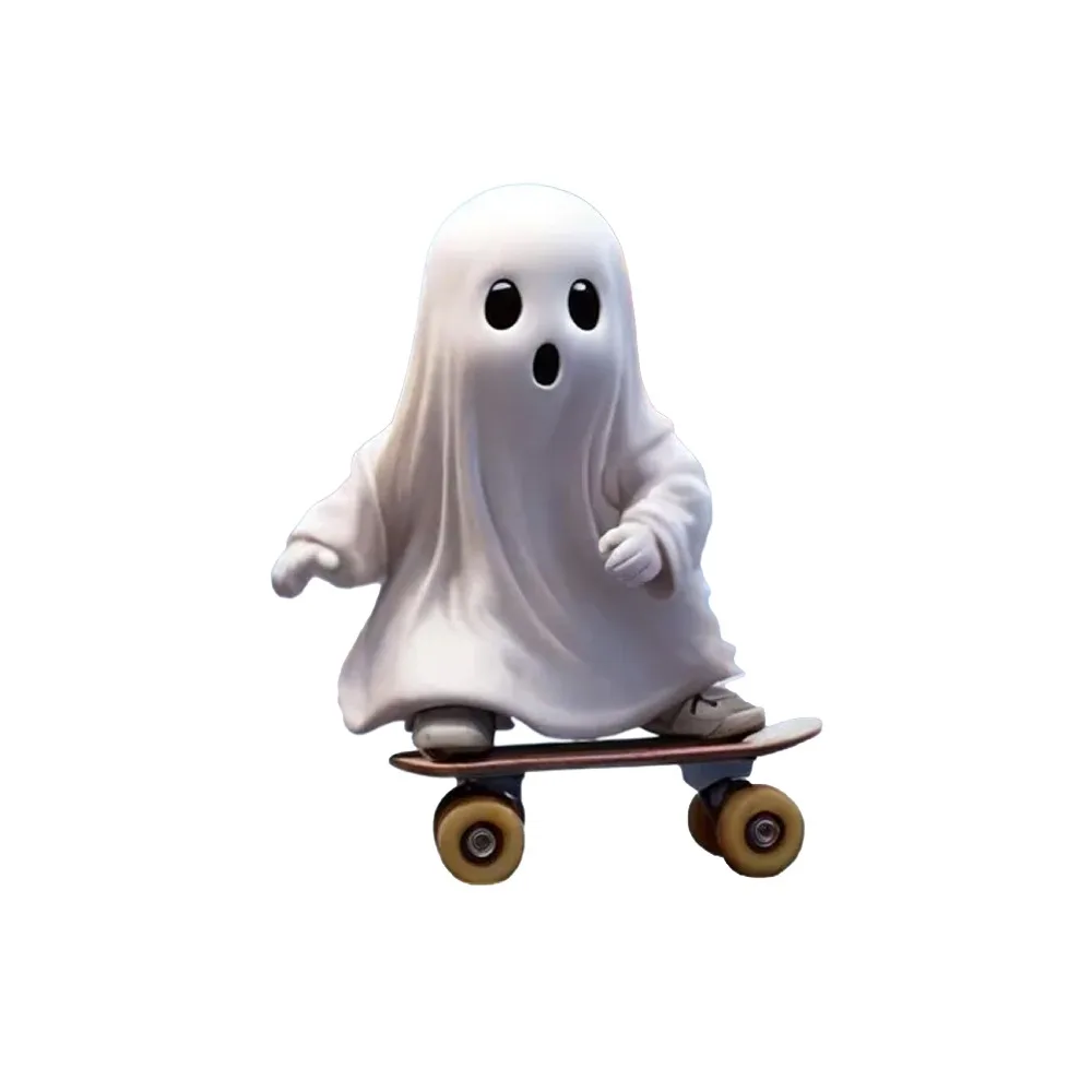 

Skateboard Ghost Halloween Ghost Statues Halloween Themed Handicraft Resin Skateboard Ghost Figurines Statue Model