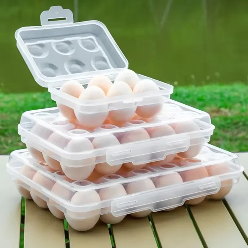 Plastic Egg Holder – Portable Fridge Storage Box with Lid