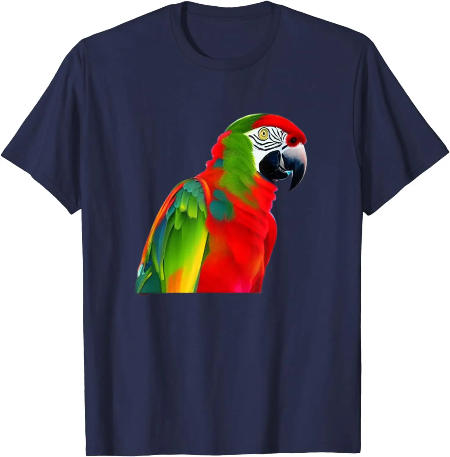 2024 New Summer Fun Parrot Portrait Bird Lovers Natural Color Graphic Design T-shirt