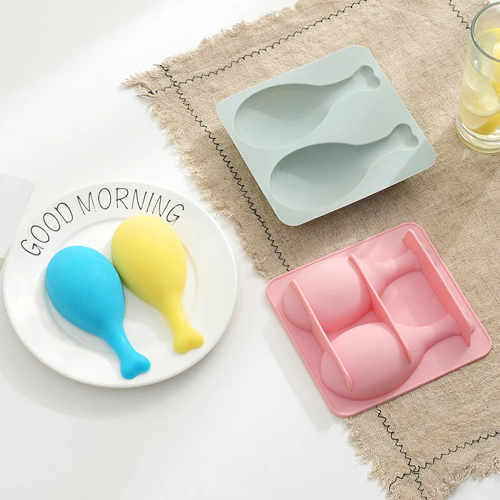 

2 Pcs Chicken Leg Shaped Mold Complementary Food Silicone Dessert Bakeware Mousse Cake Molds Baking
