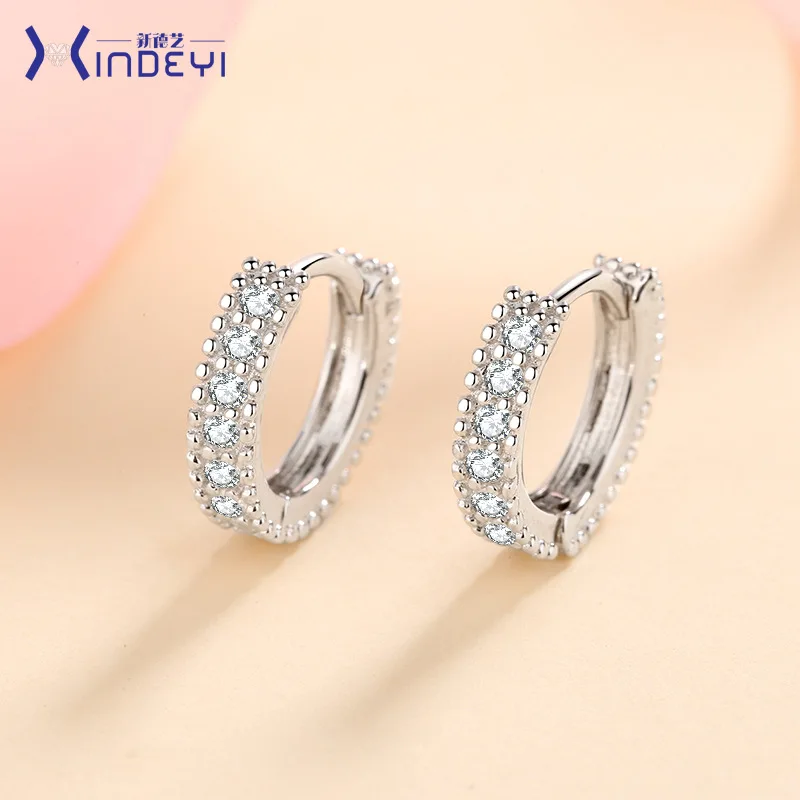 

Small Fresh 18K White Gold and Platinum PT950 Earrings for Women with D Color Moissanite Ear Rings Diamond Ear Hooks