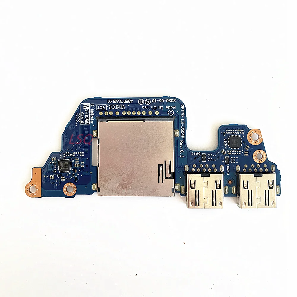 LS-J504P For HP ENVY 17-CG 17M-CG 17T-CG 17-cg1010nr USB SD card reader board 100% Test OK