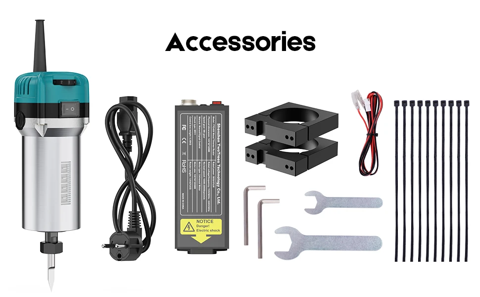 TWOTREES 800W CNC-Spindelmotor für TTC450, TTC450 Pro, TTC450 Ultra, TTC6050 Metallbearbeitung und Gravur CNC-Holzfräse, kompaktes Fräswerkzeug mit Koffer – Detail 4