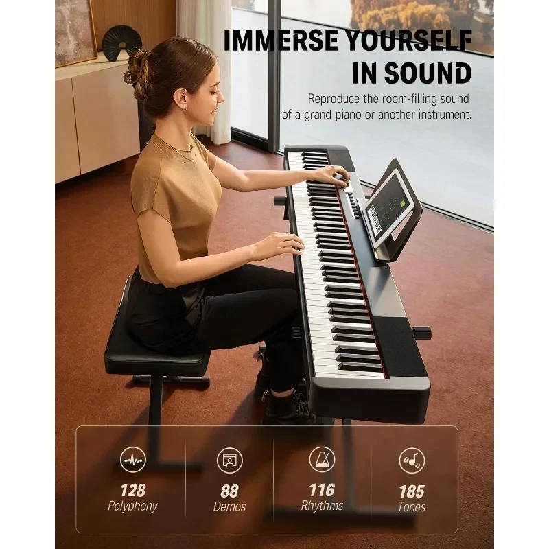 Digital piano gewichtetes Set mit Stand-Sustain-Pedal-Trage tasche und Tastatur aufklebern für Erwachsene