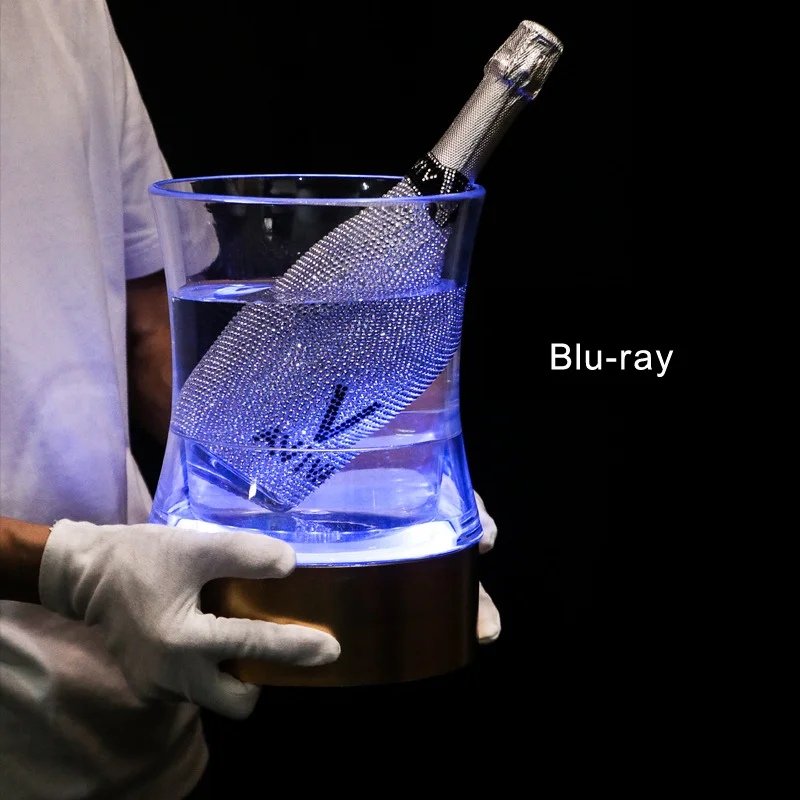 

Luminous Ice Bucket LED Rechargeable Clear Plastic for Champagne Cooler Wine Bar Supplies for Party Red Wine & Beer Barrel