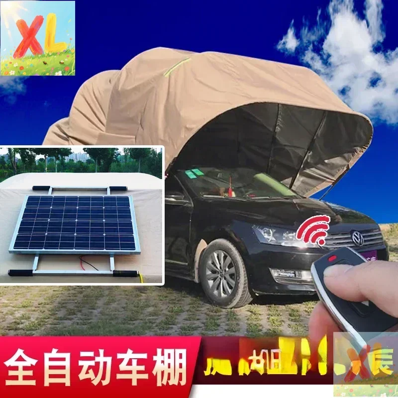 

Fully automatic hydraulic folding carport home sunscreen canopy outdoor mobile telescopic garage electric shade parking shed