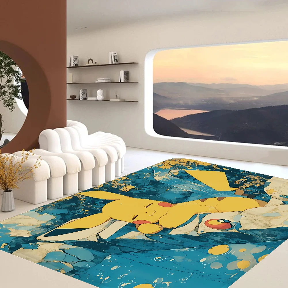 P-Pokemon Room Mats Anti-slip Absorb Water Long Strip Cushion Bedroon Mat Household Carpets