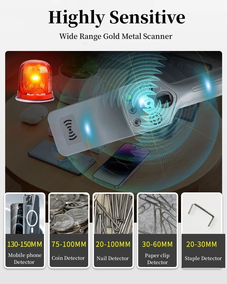 Preço de fábrica portátil acessível detector de segurança corporal scanner de metal para estação de aeroporto escolar joalheria