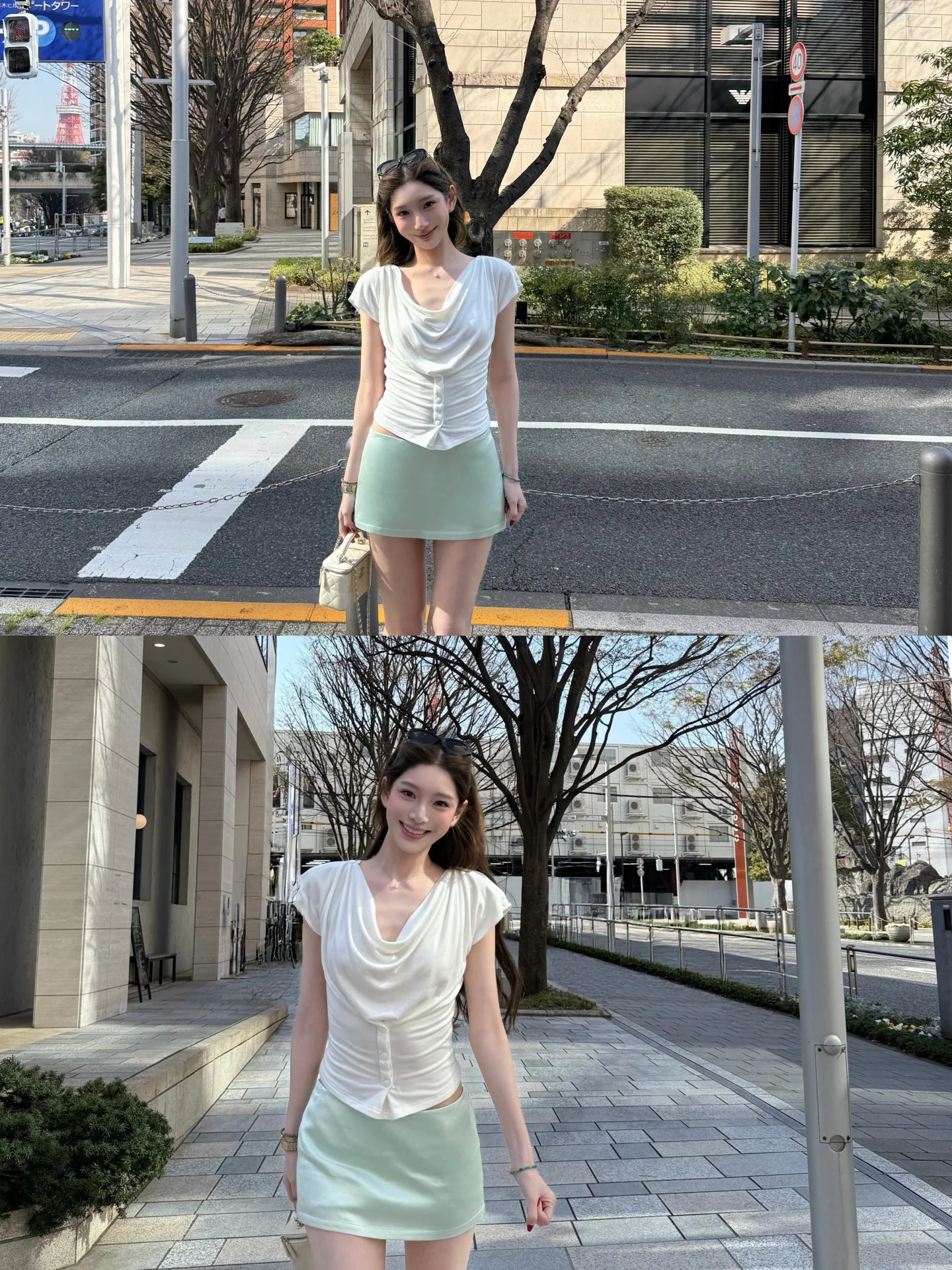 Low Waist Versatile Skirt Yangzifan Women's Summer Casual Double Color Safety Pant Polyvinyl Alcohol Fiber Straight Cut Skirt
