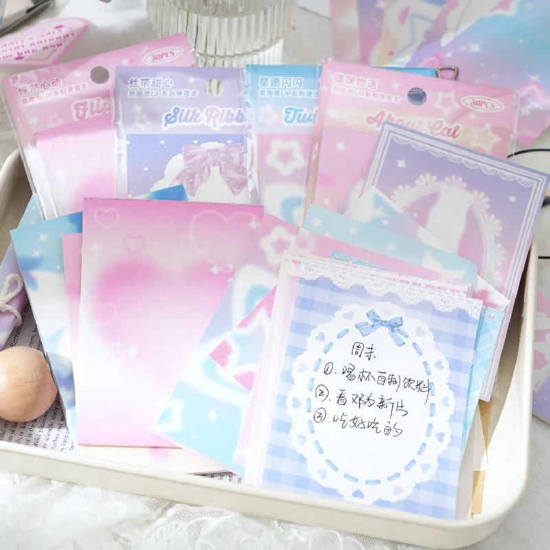 50 Sheets Cute Girly Atmosphere Series Memo Pads Message Paper Journal DIY Base Material Notepad School Stationery