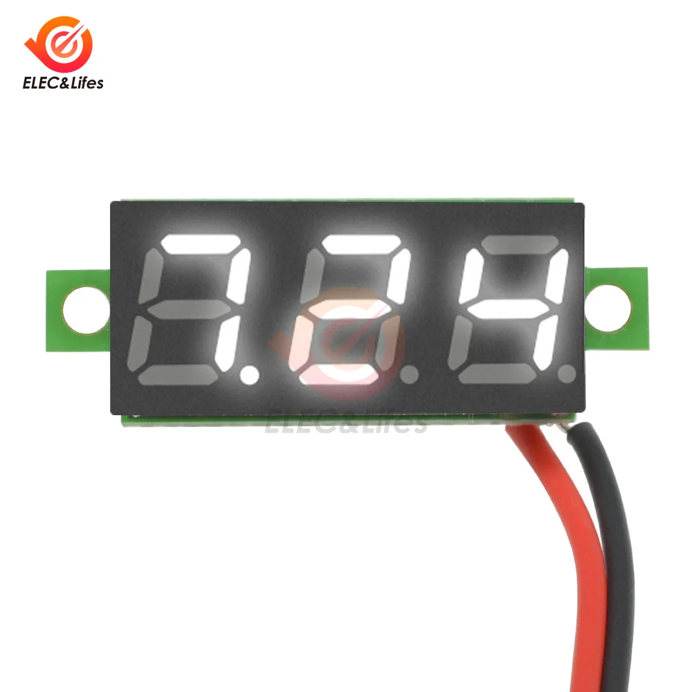 0.28 Inch DC LED Digital Voltmeter DC 3.7-30V Voltage Meter Auto Car Mobile Power Voltage Tester Detector Red Green Blue Yellow