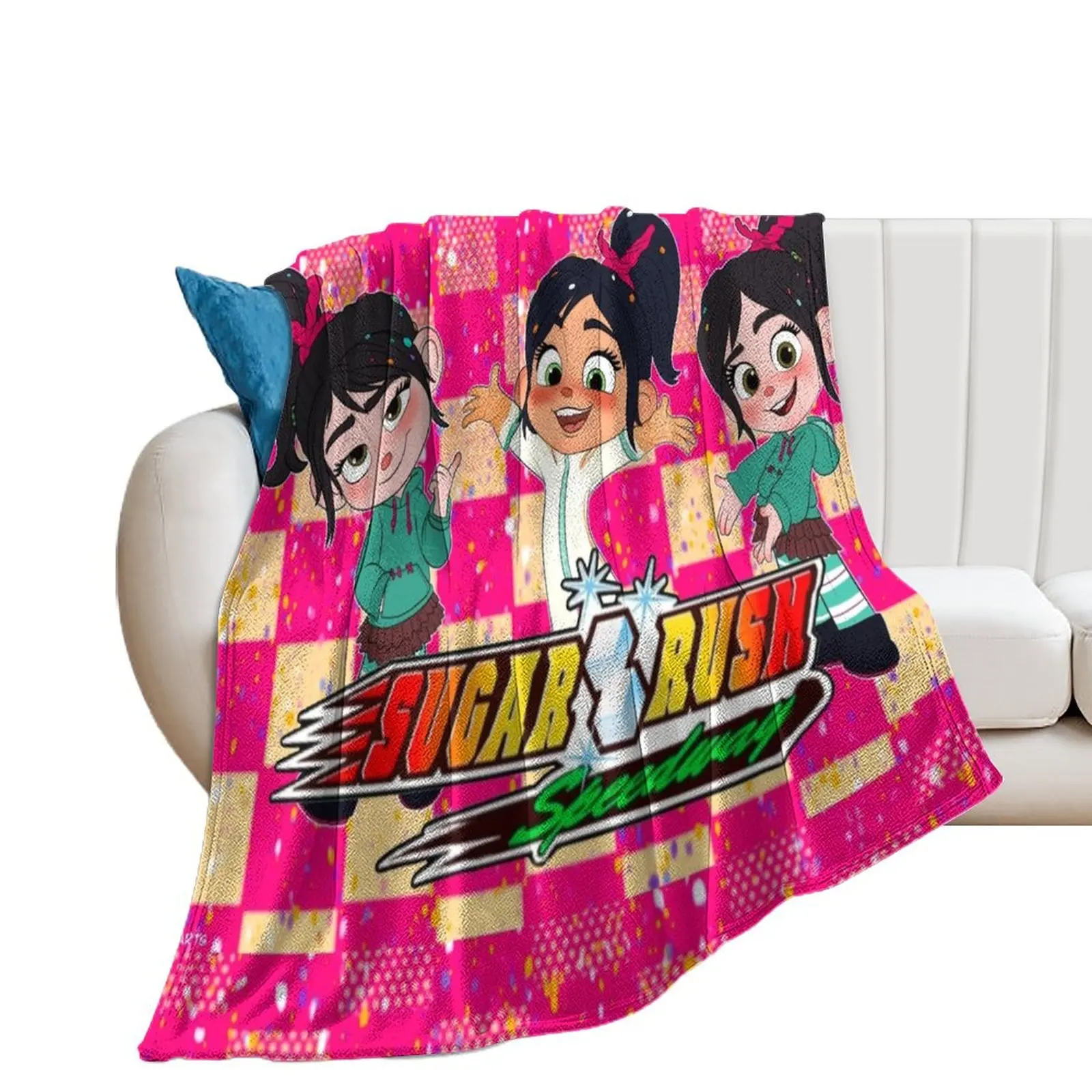 Sugar Rush - Vanellope Von Schweetz Throw Blanket Sofa Plaid Blankets