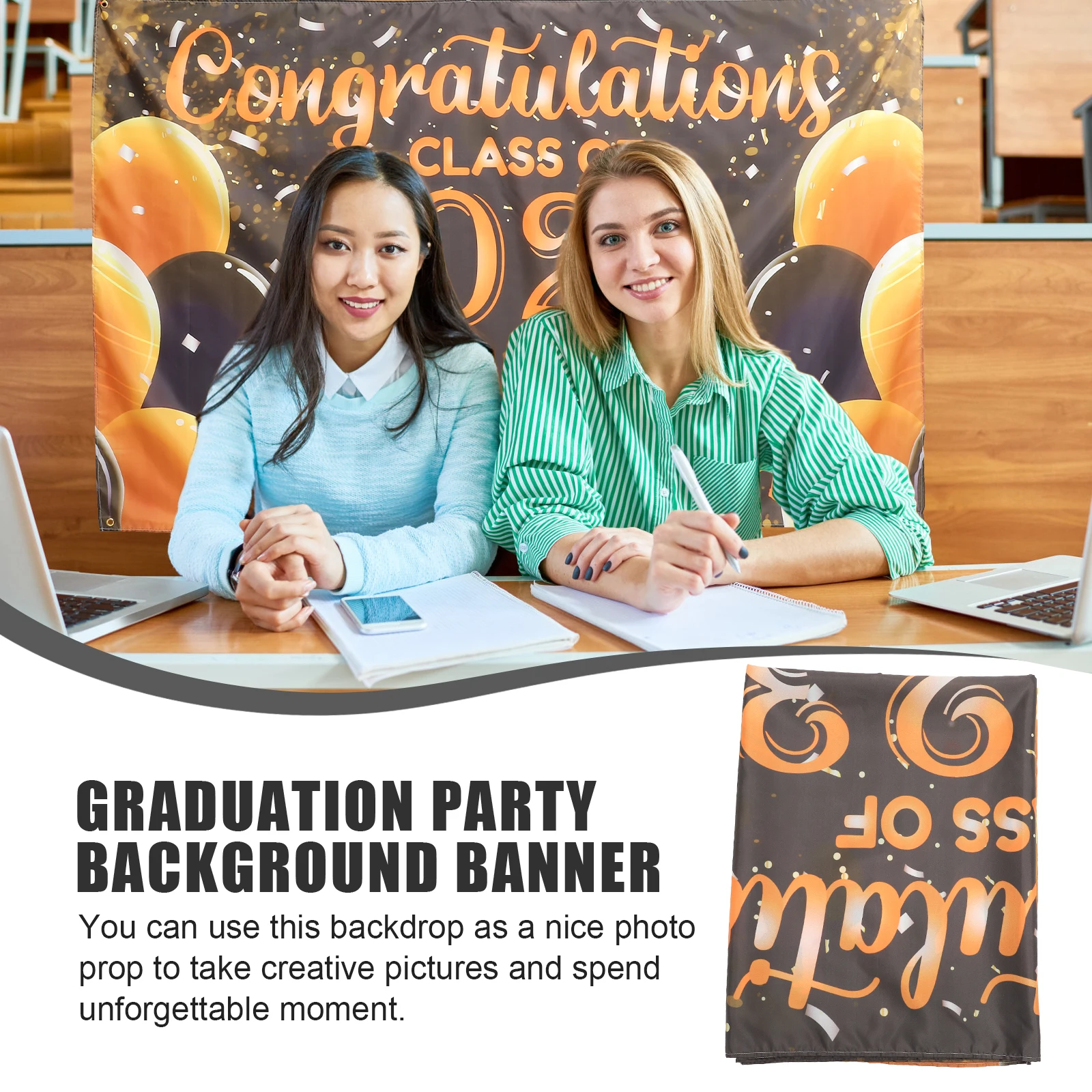 

Graduation Season Banner Decoration Congrats Background Backdrop Graduate Party Photo Prop